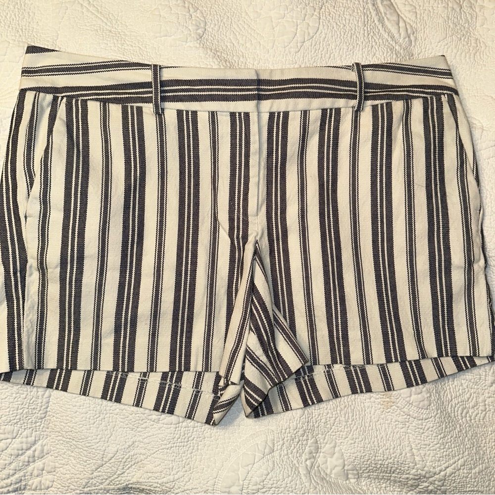 Ann Taylor Factory Flat Front Signature Striped Shorts Size 14